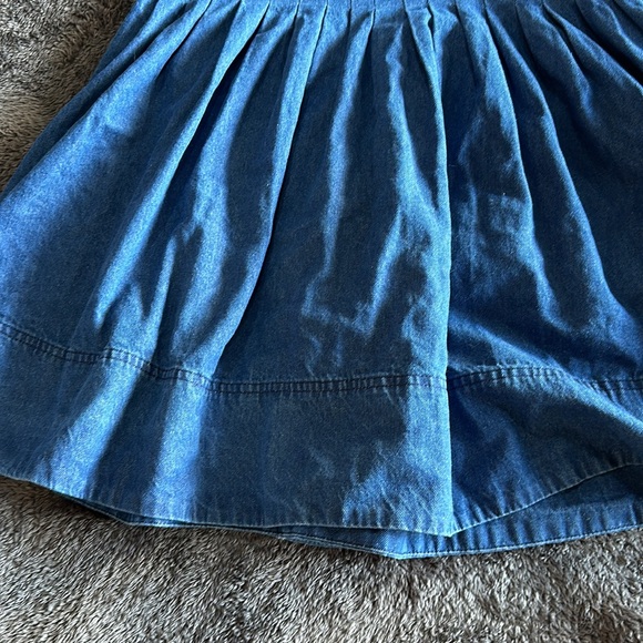 Tie strap pleated skirt denim dress size L - Picture 3 of 7